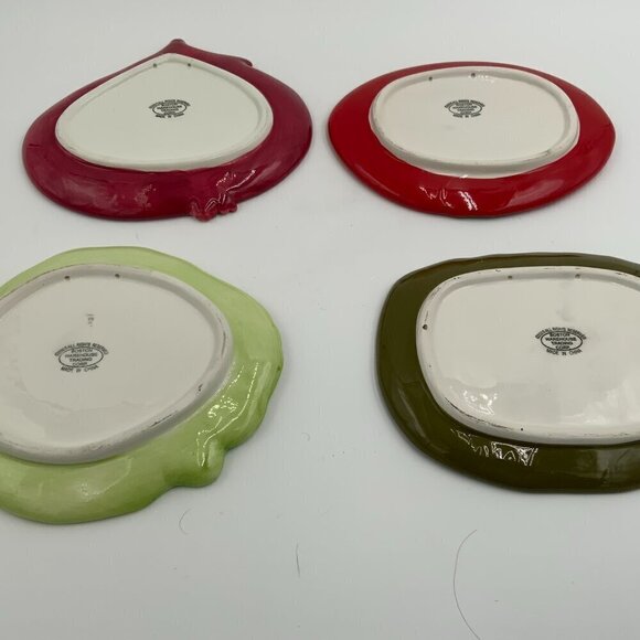 BBQ Veggies Plate Set Pickle Red Onion Lettuce Tomato Porcelain Boston 7” Decor - Picture 6 of 6